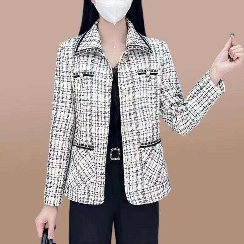 Women's Houndstooth Print Blazer