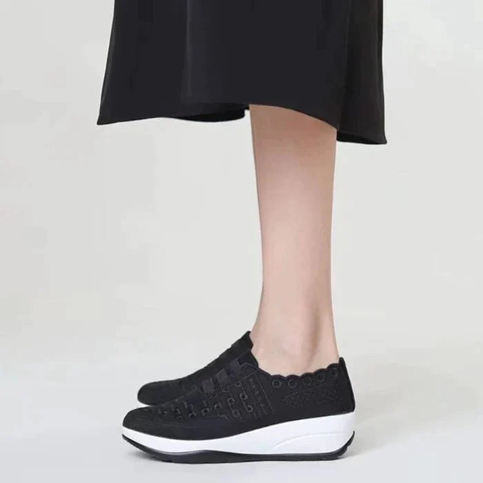 Women Shoes Comfy Elastic Mesh Round Toe Slip On