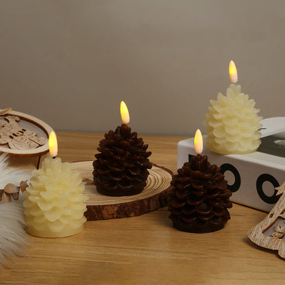 Flameless LED Pine Cone Candles for Holiday Decor