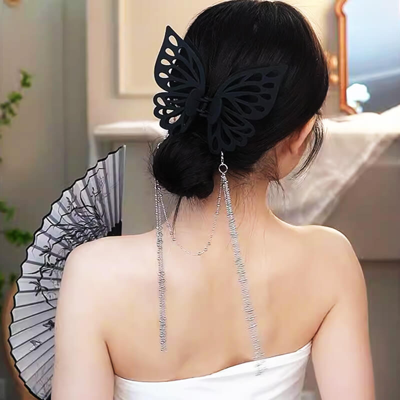 Butterfly Cutout Tassel Large Hair Clip