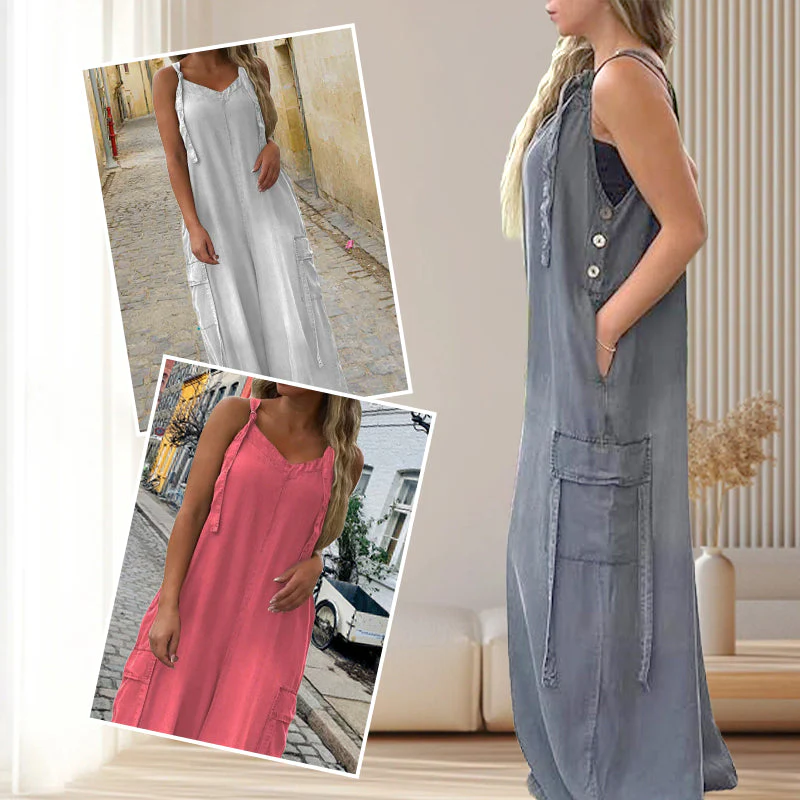 💕Women's Loose Wide-Leg Jumpsuit with Pockets