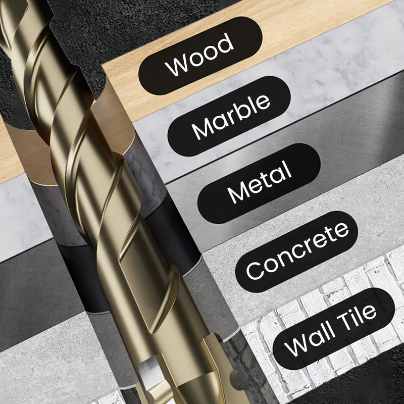 🔥Upgraded Eccentric Four-Flute Drill Bit for Ceramic, Glass, Marble, and Metal