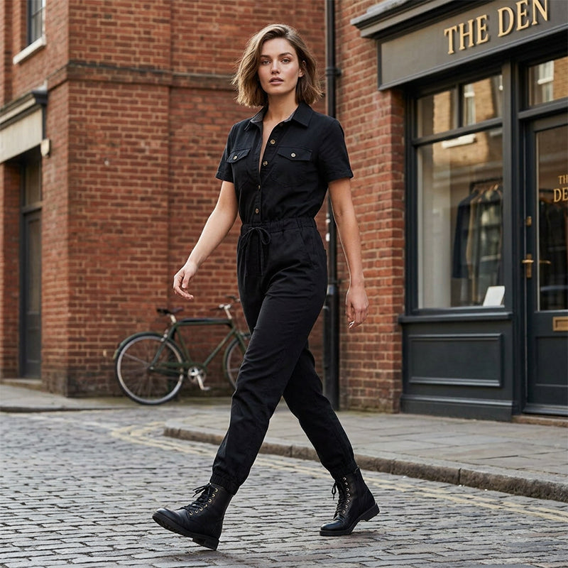 💖Short Sleeve Button-Front Jumpsuit for Women🌟