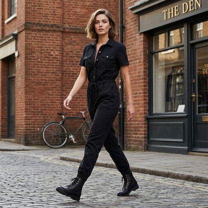 💖Short Sleeve Button-Front Jumpsuit for Women🌟