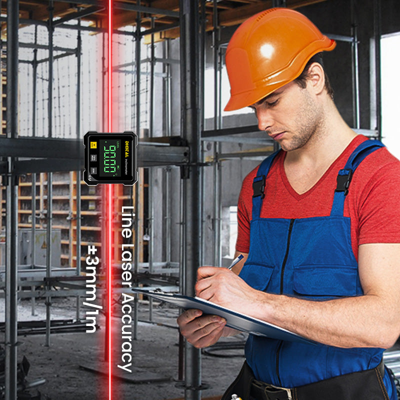 4-Side Magnetic Digital Angle Gauge with Laser