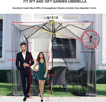 🚩Free Shipping🌞Multifunctional garden parasol with mosquito net, windproof, rainproof, and provides sun protection