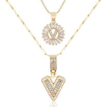 💖2 Pack - Initial Letter Pendant Necklaces