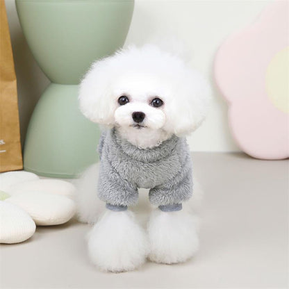 Fleece Pet Elastic Jumpsuit with Pull Ring