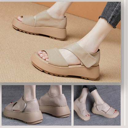 Women's Retro Thick Sole Velcro Sandals