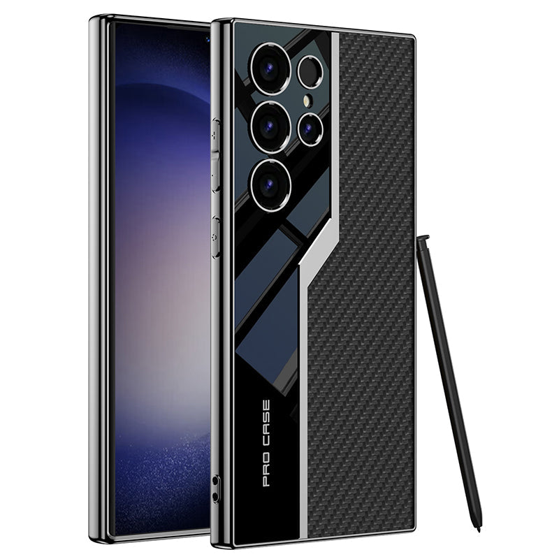 Amazing High-End Business Electroplated Faux Leather Soft Shell For Samsung