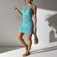 Women’s Elegant Knitted Hollowed Beach Dress In Solid Color