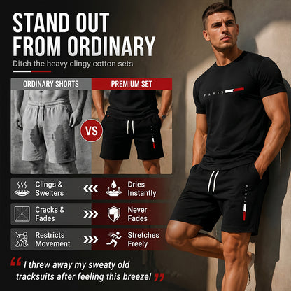 Men's Printed Top & Shorts 2-Piece Set