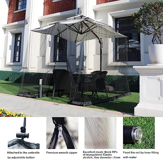 🚩Free Shipping🌞Multifunctional garden parasol with mosquito net, windproof, rainproof, and provides sun protection