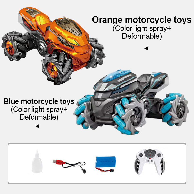 Remote Control Deformation Spray Motorcycle Toy&Remote Control Water Bomb Spray Tank Toy