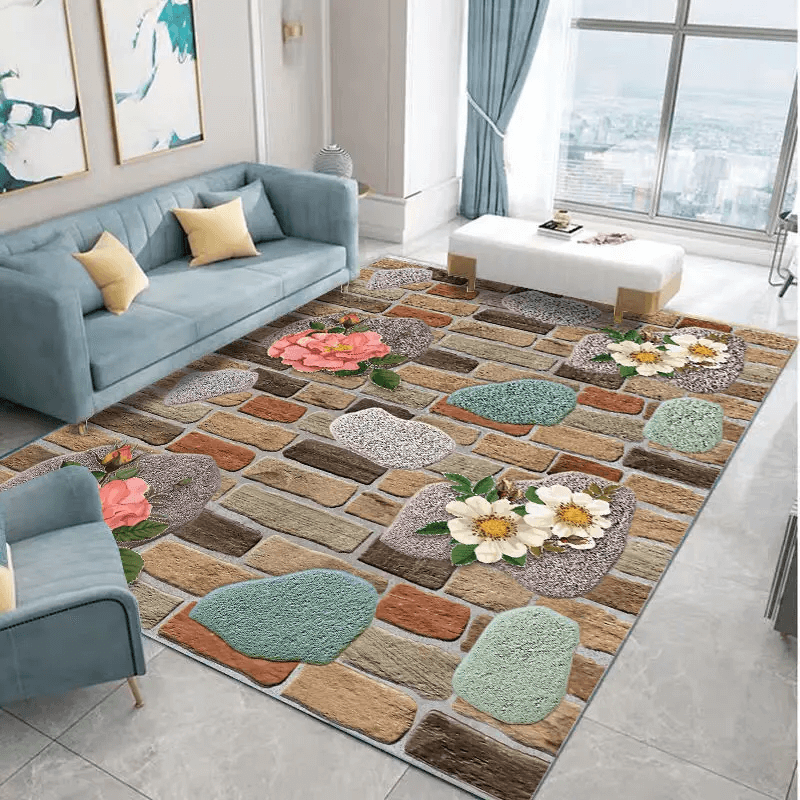 Cut-out 3D Carpet With Floral Flooring