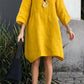 💝Casual Solid Color Cotton Linen Dress