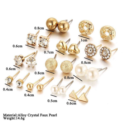 12 Pairs Fashion Earrings Set