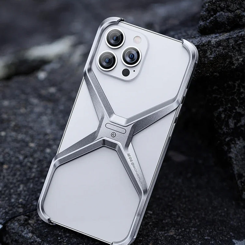 Luxury Aluminum Alloy Frameless Hollow Phone Case for iPhone