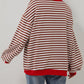 Women's Oversized Striped Long Sleeve Pullover