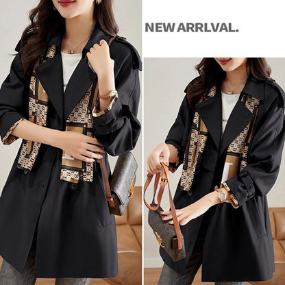 Women's Slimming Mid-Length Lapel Trench Coat