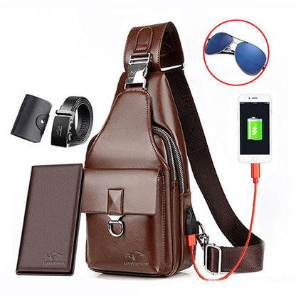 Men's Rechargeable Waterproof High-quality Chest Bag
