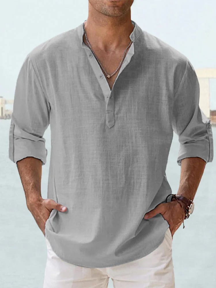 🔥Men's Cotton Linen Casual Long Sleeve Shirt