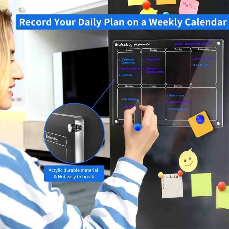 Magnetic Schedule Planner For Fridge【Permanently reusable】