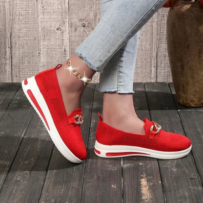 Women's Woven Breathable Casual Wedge Sneakers