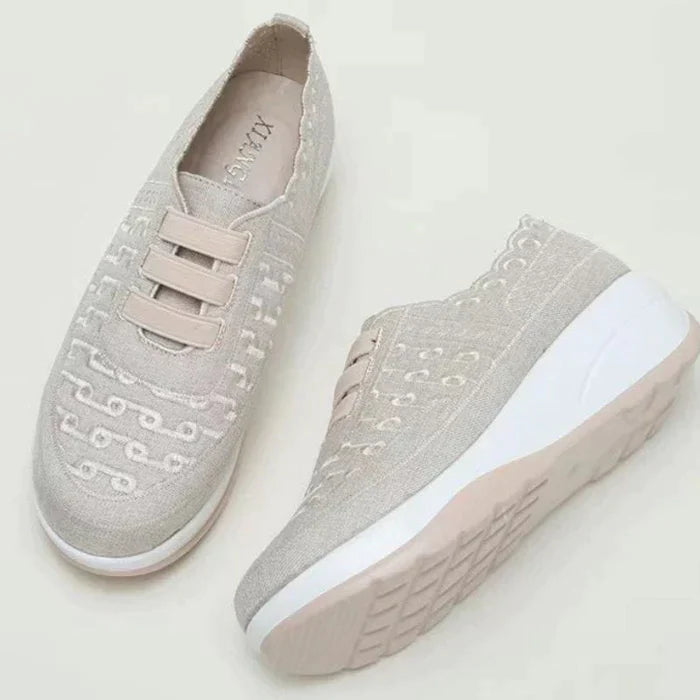 Women Shoes Comfy Elastic Mesh Round Toe Slip On