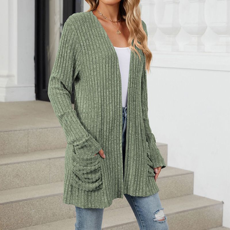 Women's Cozy Autumn Ribbed Knit Cardigan