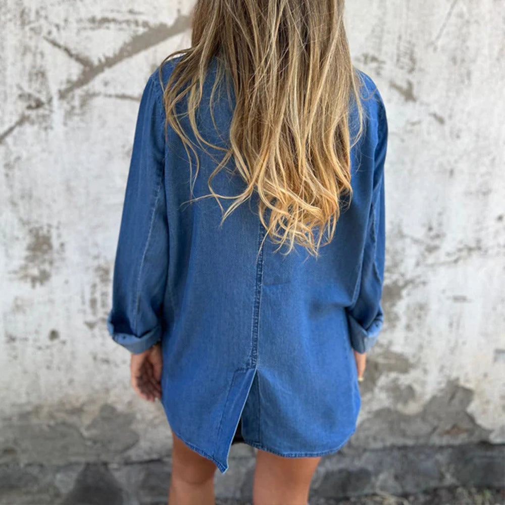 Denim Casual Jacket with Pockets