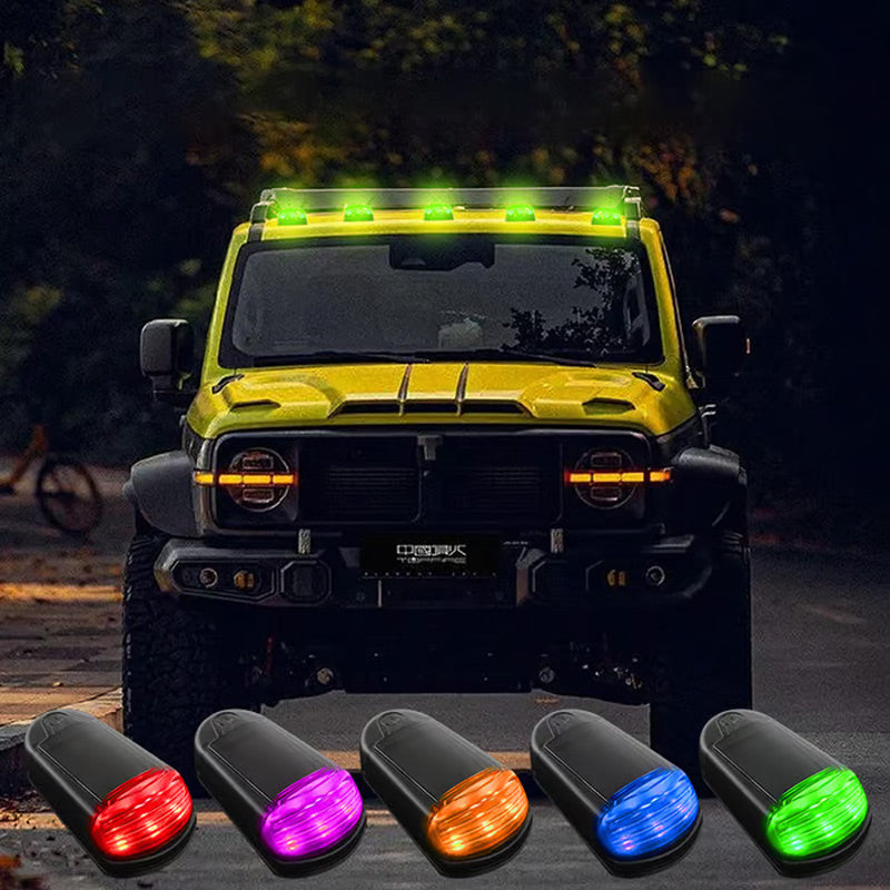 Colorful LED Solar Powered Car Roof Light