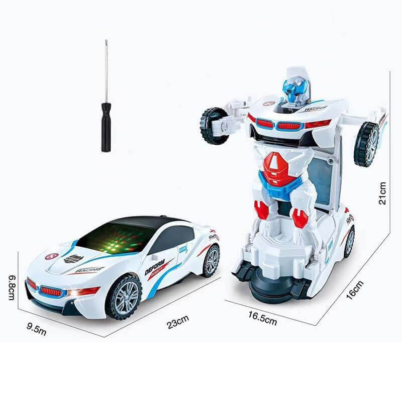 [Best Gift For Kid] Electric Universal Deformation Police Toy Car