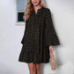 Women's Flared Sleeve Polka Dot Dress