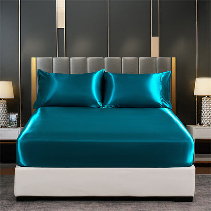 Synthetic Satin Silky Cool Bed Fitted Sheet