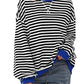 Women's Oversized Striped Long Sleeve Pullover