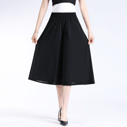 (Women's Day Sale) Women's High Elastic Waist Pleated Chiffon Wide Leg