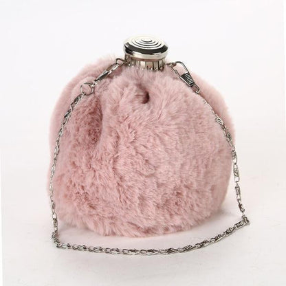 Women Portable Plush Bucket Bag