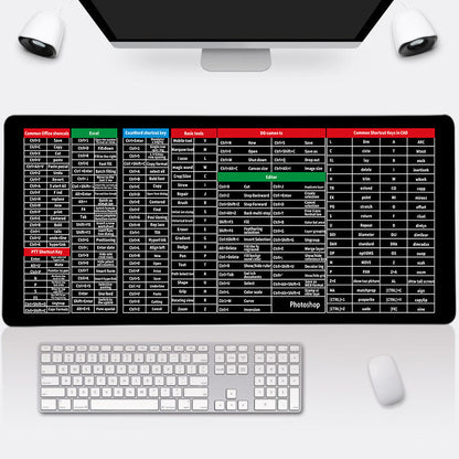 Quick Key Super Large Anti-slip Keyboard Pad - with Office Software Shortcuts Pattern