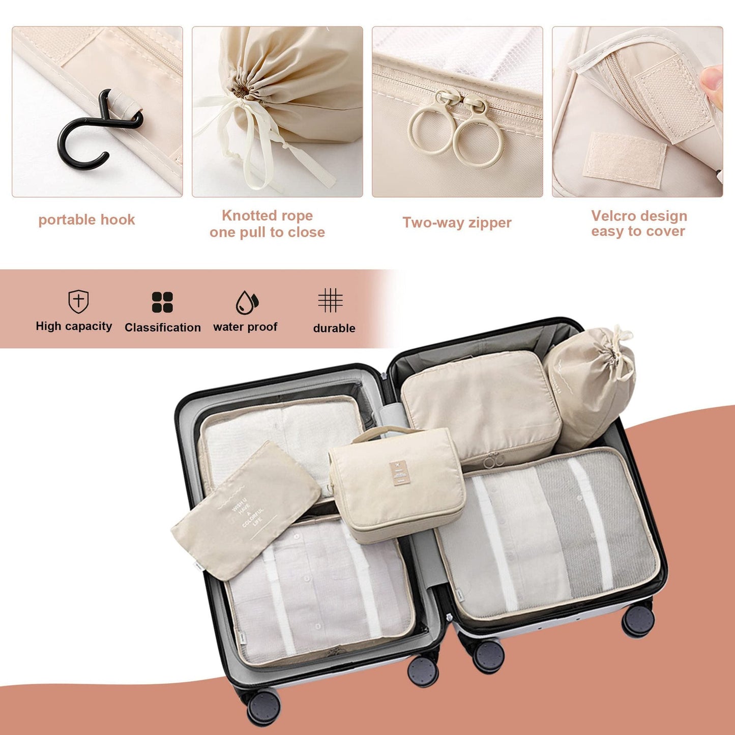 Set of 8 Travel Assortment Storage Bags