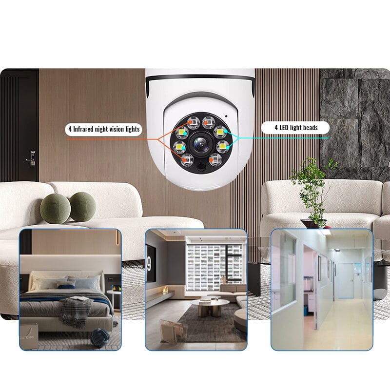 Wireless Wifi Light Bulb Security Camera