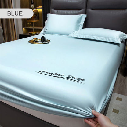 🔥Hot Sale📦Summer Ice Cooling Silky Bed Fitted Sheet Pillow Cover🛏️