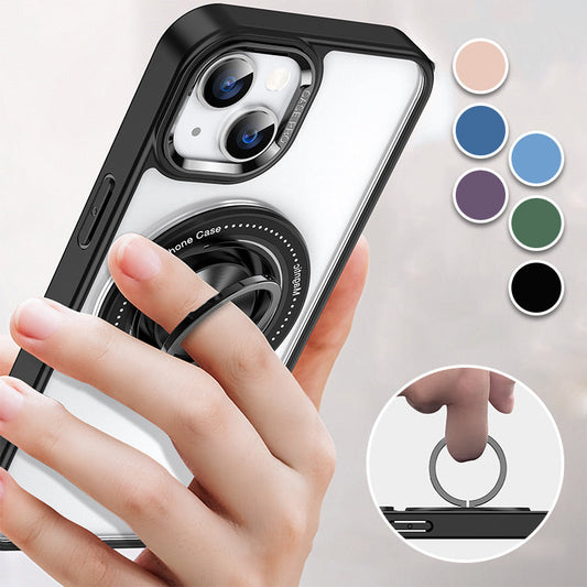 Magnetic Shockproof Phone Case With 360 Rotatable Ring Holder Stand