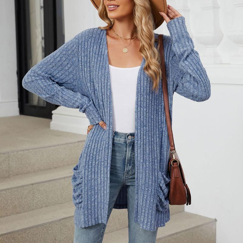 Women's Cozy Autumn Ribbed Knit Cardigan