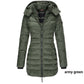 🔥 Winter Women's Mid-length Padded Jacket Warm Solid Color Hooded Jacket
