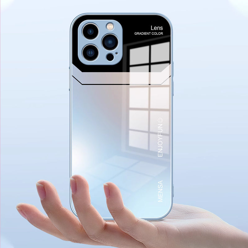 Glass Silicone Shockproof Phone Case for iPhone