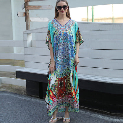 Women’s Feather Print Beach Cover-up