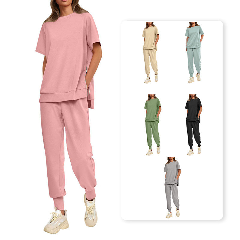 Women’s Casual Loose Fit Two-Piece T-Shirt & Pants Tracksuit Set