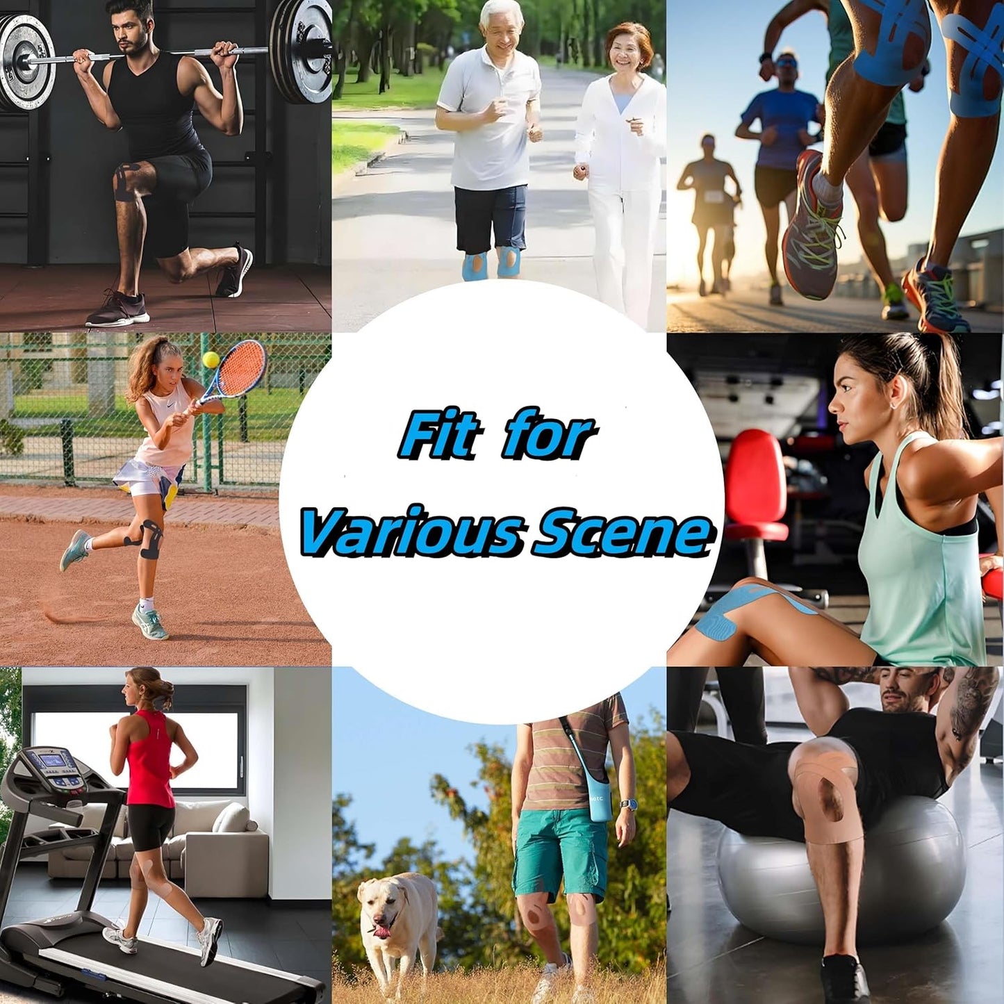 🎯 Pre-Cut Kinesiology Tape for Knees