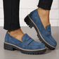 Women's Comfortable Chunky Slip On Platform Loafers